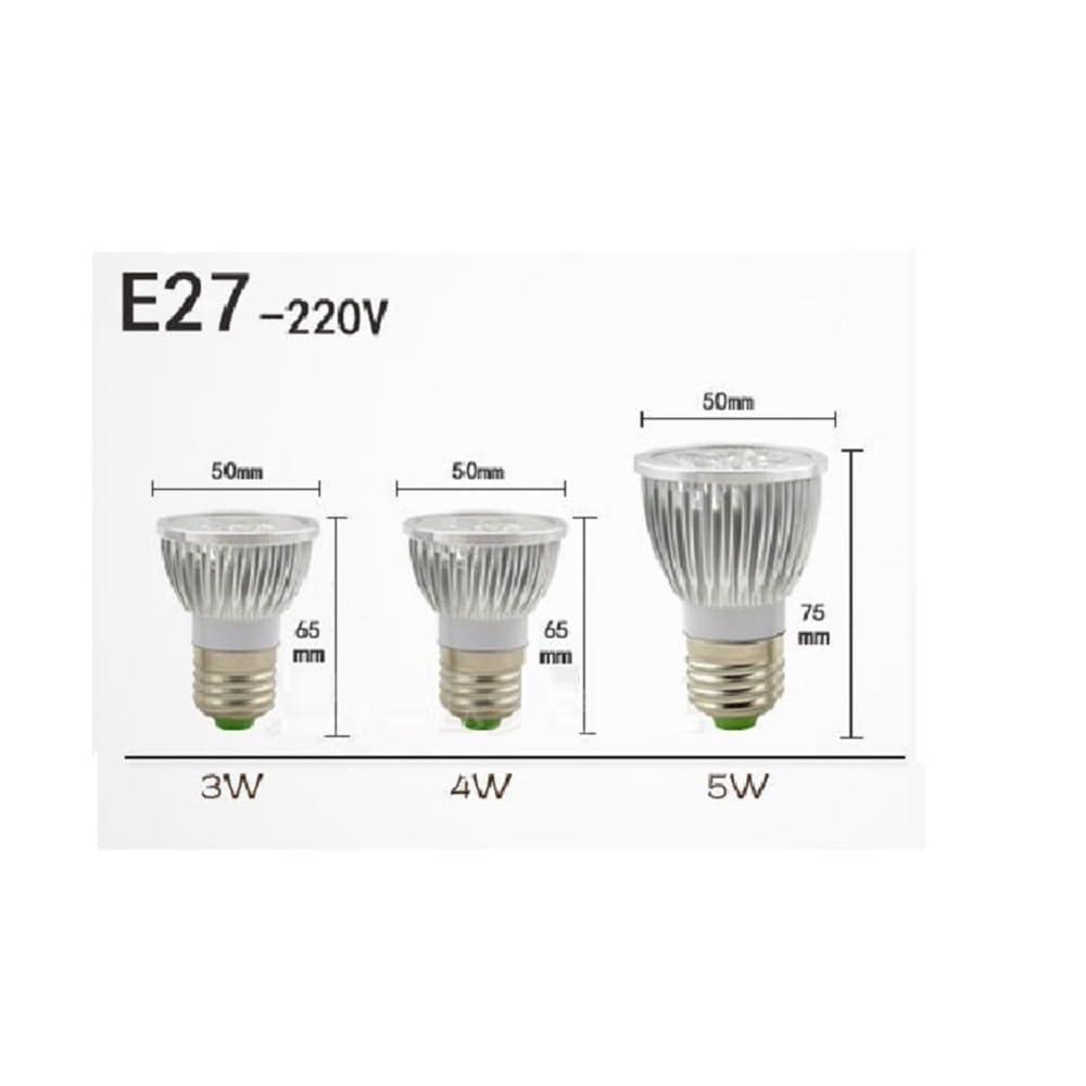 XYAL Lampadine, Confezione da 20, Faretto LED GU5.3/GU10/E27/E14 AC220V 3W/4W/5W MR16 DC12V Lampadina Downlight Sorgente luminosa(Warm white,GU10 220V 3W)