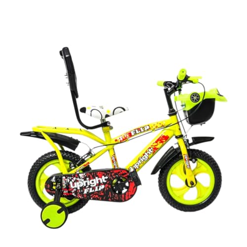 CLIFF CROXS Magwheel 12Inch Kids Cycle with Training Wheels for Balance & Caliper Brake with Basket | Semi-Assembled Ideal for Age Group 2 to 4 Yrs Boys and Girls (Yellow)