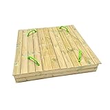 La madera del arenero está tratada para el exterior con autoclave nivel IV. La madera viene de bosques renovables del norte de Europa. 🌳
