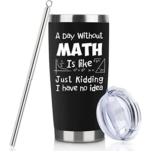 Math Teacher Gift 20oz Black Math Travel Tumbler Gifts For...