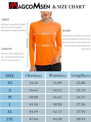 Magcomsen Spf Swim Shirts For Women Long Sleeve Womens Swim Shirts Uv Shirts Rash Guard Shirts For Women Upf 50+ Long Sleeve Running Shirts For Women Orange thumb #5