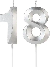 Kit Velas De Aniversário Design Número Silver Festas Prata (18 e 81)