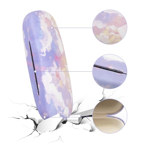 Image of 3 Pack Glass Cases Hard Shell, Portable Hard Eyeglasses Case Linen Fabrics Eyeglass Organizations for Women Girls