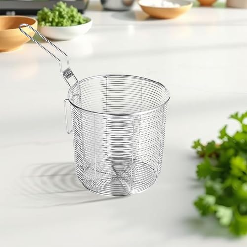 Stainless Steel Long Handle Hook Wire Mesh Fry Basket Strainer for cooking - image 8