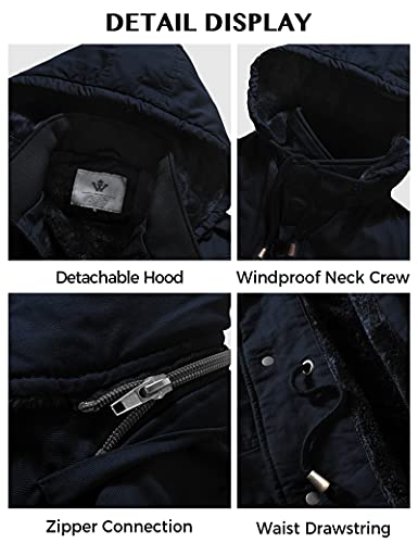 Image of WenVen Men's Winter Thickened Military Parka Jacket Warm Coat