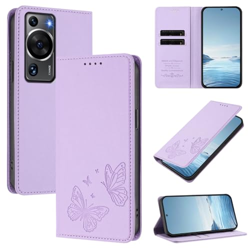 �X�}�z�P�[�X �Ή��@�� for Huawei P60 / P60 Pro �yRFID�u���b�N�z�y�J�[�h�z���_�[�t�����z �}�O�l�b�g�J�� �X�^���h�@�\�t���zViolet