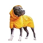 Spark Paws Dog Raincoat, Waterproof Coat Rain Jacket for Small Medium Large Dogs, Reflective Breathable Full-Body Coverage - Mustard Yellow - 3XL