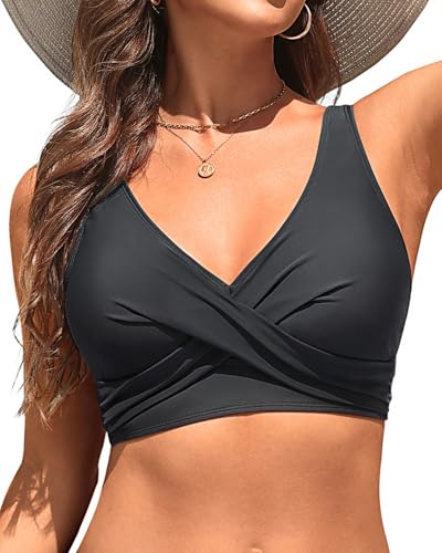 Women Bikini Top - 2025 Full Coverage Bathing Suit Top Push Up Swimsuit Tops Large Bust Swim Tops No Bottom