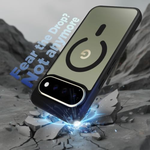 Image of RIGGEAR Shockproof Sleek Hybrid Armor Magnetic Back Cover Case Compatible with MagSafe Accessories for Google Pixel 11 / Pixel 11 Pro (Clear PC + Black TPU Bumper)