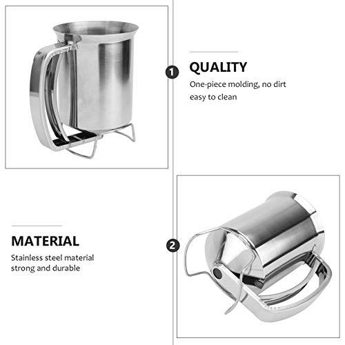 DOITOOL Dispensador de massa de panqueca com tampa, separador de massa de aço inoxidável, despejador