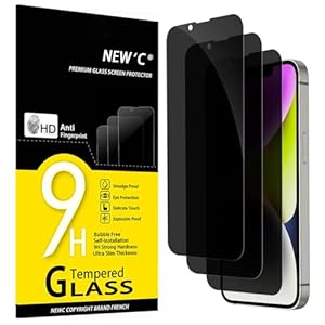 NEW'C 3 Stück, Sichtschutz für iPhone 16e, iPhone 14, iPhone 13, iPhone 13 Pro für Panzerglas (6,1 Zoll) für Panzerglas, Verbesserter 28-Grad-schutzwinkel, Ultra-Haltbare 9H Härte, Blasenfrei