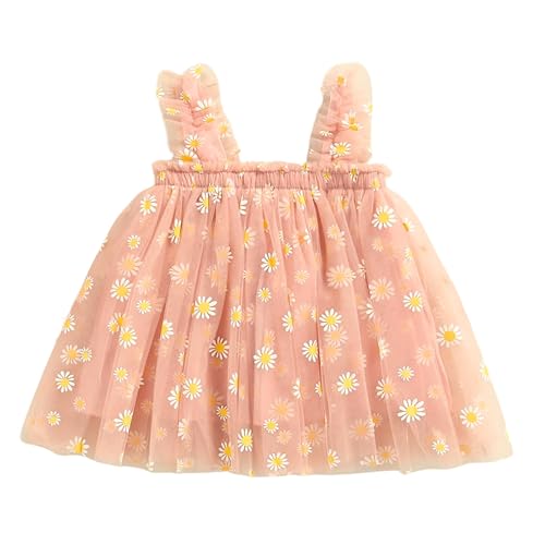 Image of TotzTouch Baby Girls Dress | Frock Cami Strap Flared Printed Net Sleeveless Gown 3 Set (Baby Blue, Pink, Green) Light Weight Age Newborn to 4 Years
