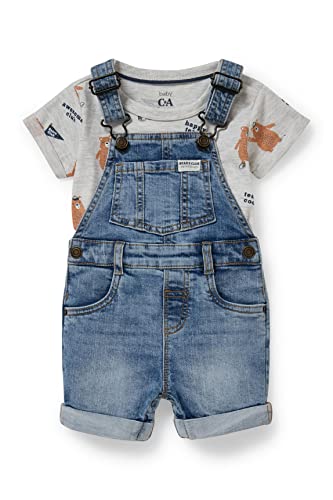 C&A Ensemble denim pour bébé garçon | coton imprimé Regular Fit | Avec effet délavé, Bleu jean, 18 mois