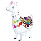 DIWULI laufender Lama Luftballon, Airwalker Ballon, Alpaka Tier-Ballon Folien-Ballon, Folienluftballon Kinder-Geburtstag Junge Mädchen, Tier-Party, Motto-Party, Dekoration, Geschenk-Deko Dschungel Zoo
