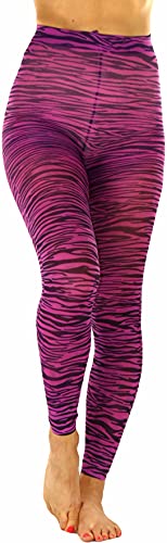 Image of ToBeInStyle Women's Footless Opaque Animal Zebra Tiger Tights Hosiery