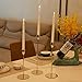 Gold Taper Candle Holder Set of 6, Brass Gold Tall Candlestick Holders, Metal Vintage Candle Stickers Long Holder Set, Pillar Decorative Candle Holder Fits 3/4 Inch Candle