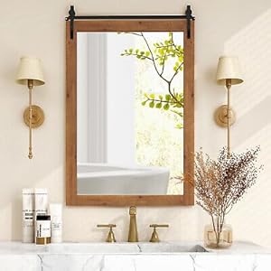 Replacement for 40x 25 Farmhouse Bathroom Mirror Barn Door Style Rectangular Wall Mounted Size 40 x 25
