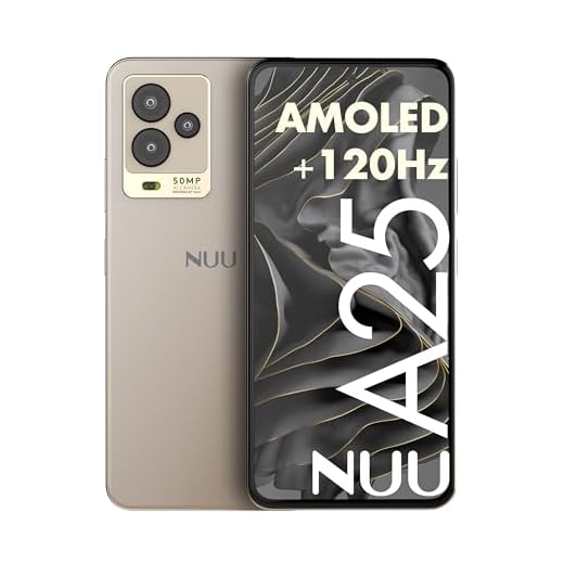 NUU A25 AMOLED 120Hz 6.7" Phone for T-Mobile, ATT, Cricket, Mint, Ultra, Metro, Gaming Phones, Octa-Core Helio G99, 4G/LTE Dual SIM, 6GB + 128GB 50MP Camera, Champagne, International Travel