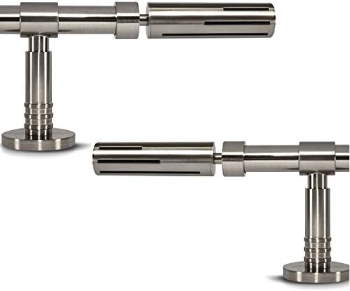 Gcurtain Curtain Rod Set Curtain Pole Metal Rod Standard Diameter 5/8" - 3/4" (16-19 mm) Adjustable Easy Install Heavy-Duty Decorative Window Stylish Designed Finial - Meteor / 44"-82" (110-210cm)