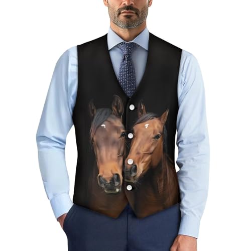 Men's Casual Suit Vest Lightweight Business Formal Dress Suit V-Neck Waistcoat Vest for Party Wedding Tuxedo Suit