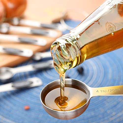 Measuring Spoons Set Stainless Steel Magnetic Measuring Spoons Heavy Duty Stackable Teaspoon Tablespoon For Measuring Dry And Liquid Ingredients, Fits In Spice Jars Set Of 9 #TOP7