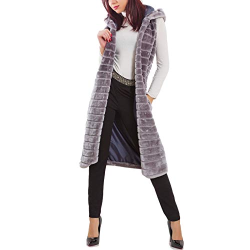 Fourrure écologique Toocool JL-7415, le manteau haut de gamme à capuche pour femme moderne