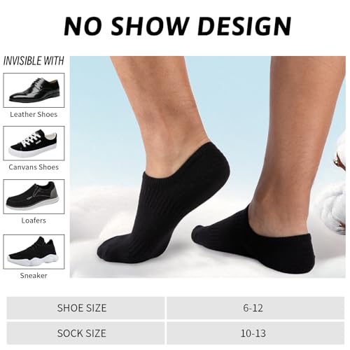 Mens No Show Socks 7 Pairs Cotton Low Cut Invisible Short Casual Non Slip Socks4