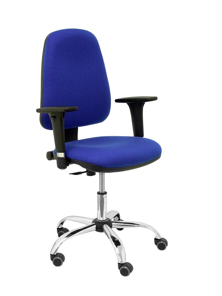 Silla Socovos Bali azul con base cromada de alta resistencia y diseño textil