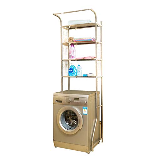 Verstellbare Edelstahl Teleskop Waschmaschine Regal mit Stellfuß Pad Badezimmer Regal Lagerung über Washer Drye (Color : 4, Size : Layer)
