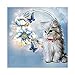 Produktbild Sunnay Diamond Painting,Schlafen Wiege Kat 5D Diamant Stickerei Full Drill Phantom Schmetterlinge DIY Dekoration Malerei Kreuzstich Kit (Katze Blume, 30 * 30cm)