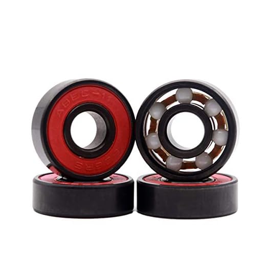 Z-First High Speed 608RS Hybrid Black Ceramic Bearings for Longboard, Inline Skates, Skateboard, Scooters, Skateboard and More (Pack of 4, White)