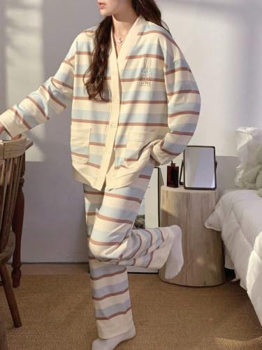 Image of LITZO Womens Korean Night Dress || Pyjama Set ||Korean Nightsuit || Women Nightwear ||Round Neck Half Sleeve Nightsuit || Loungewear || Everyday Nightdress (L-221-227)