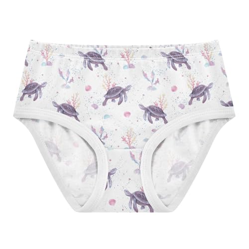 Little Girls' Soft Cotton Underwear Kids Breathable Comfort Sea Turtles Panties Briefs Toddler