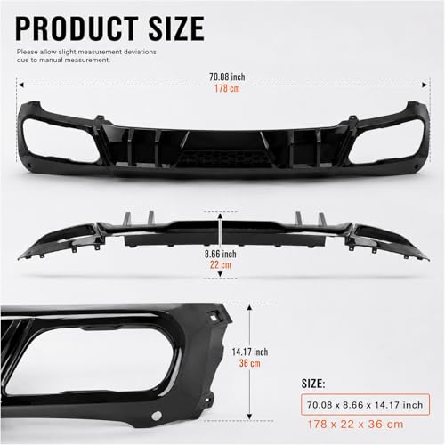Rear Diffuser Replacement for 2023-2025 BMW G05 X5 PP Material Competition Style Rear Lower Valance by NJYYSYXB - Image 4