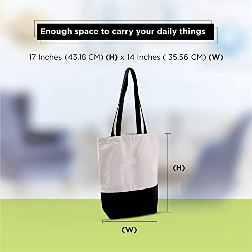 Image of Lify Heavy Duty Cotton Canvas Tote Bag Grocery Shopping Bag, Cotton Tote Bags eco-friendly for Schools, promotion, branding- 3 &4 Pc Pack