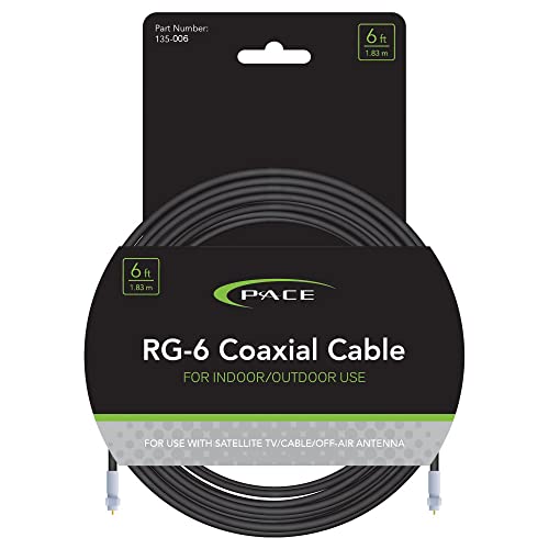 Câble coaxial Rg-6 Pace International 1.8m pour antenne TV