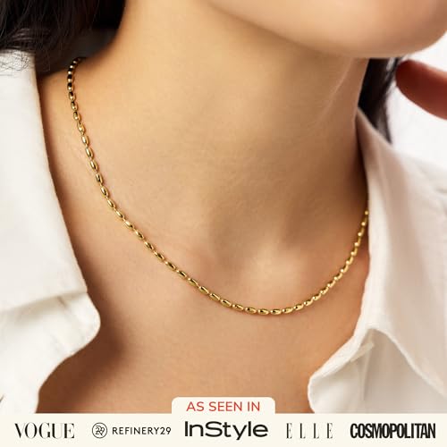 Ana Luisa Gold Chain Necklaces for Women - 14K Gold Plated, Hypoallergenic Jewelry - Dainty, Layering & Trendy Necklace Styles with Herringbone & Paperclip Designs Jewelry Assorted Styles2