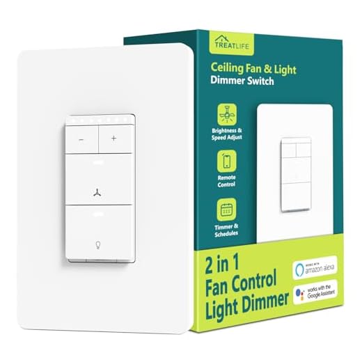TREATLIFE Smart Ceiling Fan Control and Dimmer Light Switch, Neutral Wire Needed, 2.4GHz Single Pole Wi-Fi Fan and Light Switch Combo, Works with Alexa, Google Home and SmartThings, Remote Control