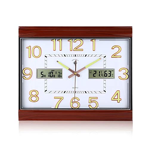 クラシック時計リビングルーム装飾壁掛け時計雰囲気のあるサイレントLCDモダン壁掛け時計大型デジタル壁掛け時計18インチ黒と白の装飾壁掛け時計、D