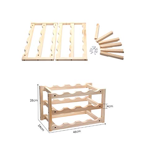 Soporte de madera para 12 botellas de vino miniatura 6