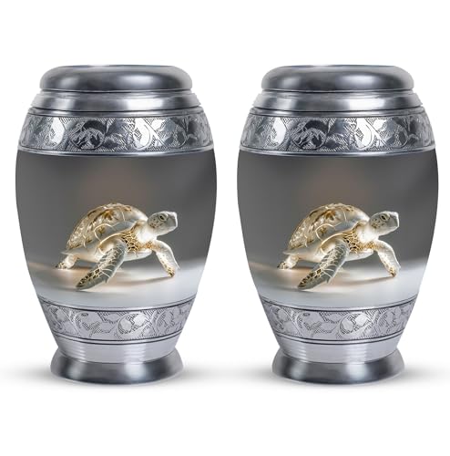 Image of Fantasy Turtle Urn for Human Ashes - Small Urns for Human Ashes - Keepsake Urns for Adult Dad - Urn for Women - Cremation Container (Size - 3inch,2pcs)