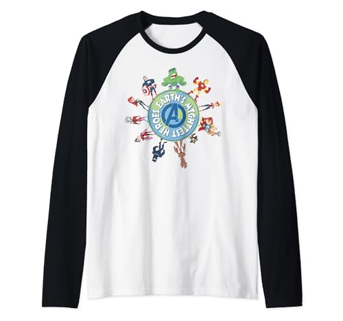 T-shirt de baseball Avengers Marvel Earth Day avec manches contrastées pour collectionneur de pop culture