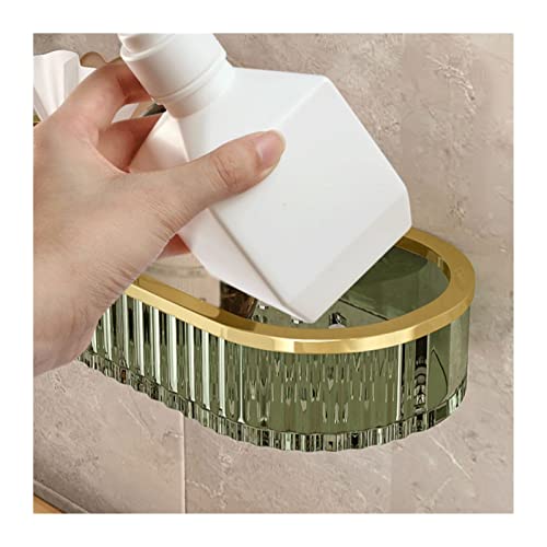 Support de douche sans perçage avec étagère transparente 3 couches pour ranger - 5