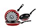 MAGEFESA Grana Pfannen-Set, 3-teilig, 18/20/24 cm, emaillierter Stahl, außen rot, zweilagige Antihaftbeschichtung, für alle Herdarten, insbesondere Induktion, 50% Energieeinsparung.