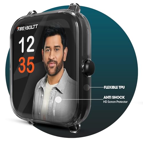 Image of Sounce Watch Case Compatible for Fire-Boltt Ninja Call Pro Plus 1.83 inch Smart Watch Silicone Screen Protector, Scratch-Resistant HD Clear Touch Sensitive Ultra-Thin Protective Cover - Transparent