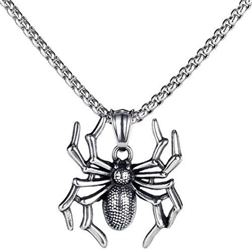 Jude Jewelers Retro Vintage Stainless Steel Fat Spider Style Halloween Party School Holiday Biker Pendant Necklace
