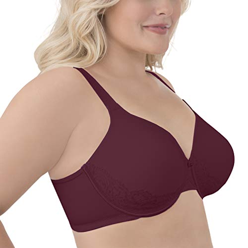 Image of Vanity Fair Women's Full Figure Beauty Back Smoothing Bra with Lace, 4-Way Stretch Fabric, Lightly Lined Cups up to DD
