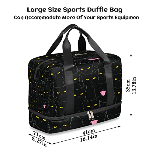 Pardick Travel Duffel Bags for Men Women Weekender Bag Overnight, Carry On Tote Luggage Bag for Vacation Trip Camping Gym (Cat)2