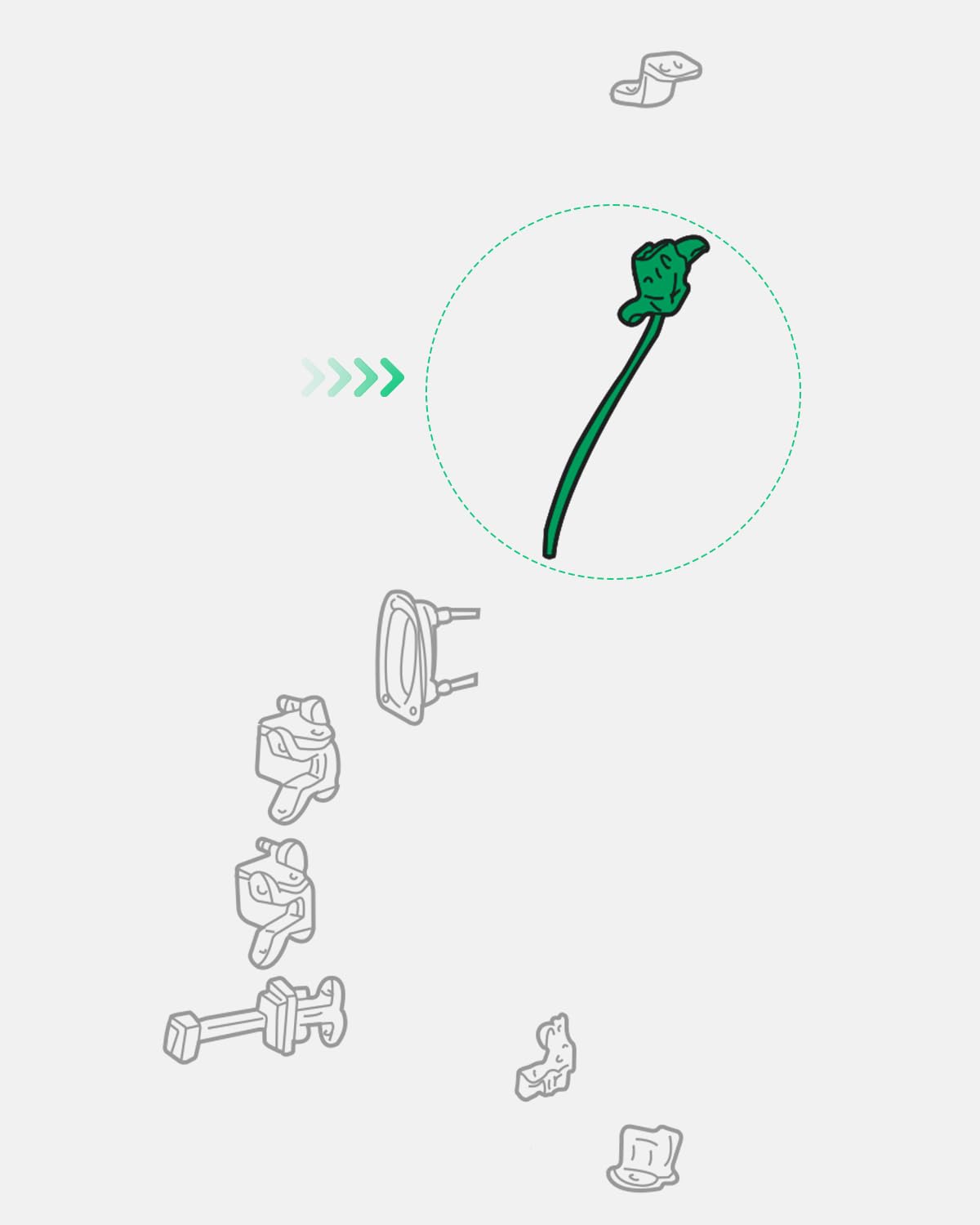 AL5Z-13264A26-B Right Rear Upper Door Latch Assembly Fit for Ford Ranger 1998-2011 Passenger Side Rear Door Lock Cylinder Cable Replace# AL5Z13264A26B