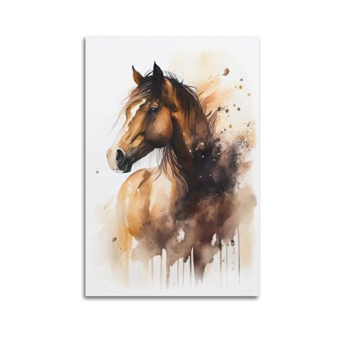 UNSGA Affiche abstraite d'animaux - Cheval - Peinture décorative sur toile - Affiches murales et impression d'art pour la décoration moderne de la chambre à coucher -...